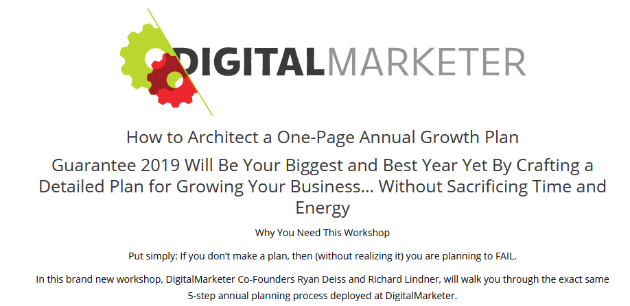 Ryan Deiss - How to Architect a One-Page Annual Growth Plan Marketing Workshop