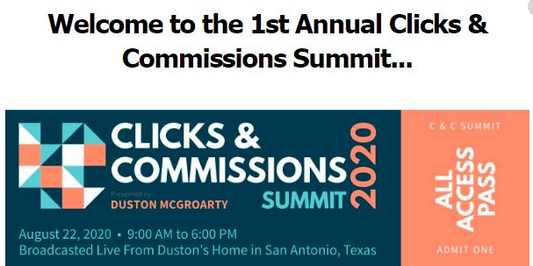 DUSTON MC GROARTY – CLICKS & COMMISSIONS SUMMIT 2020