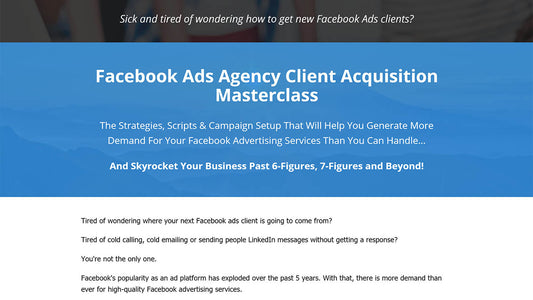 FACEBOOK ADS AGENCY CLIENT ACQUISITION MASTERCLASS